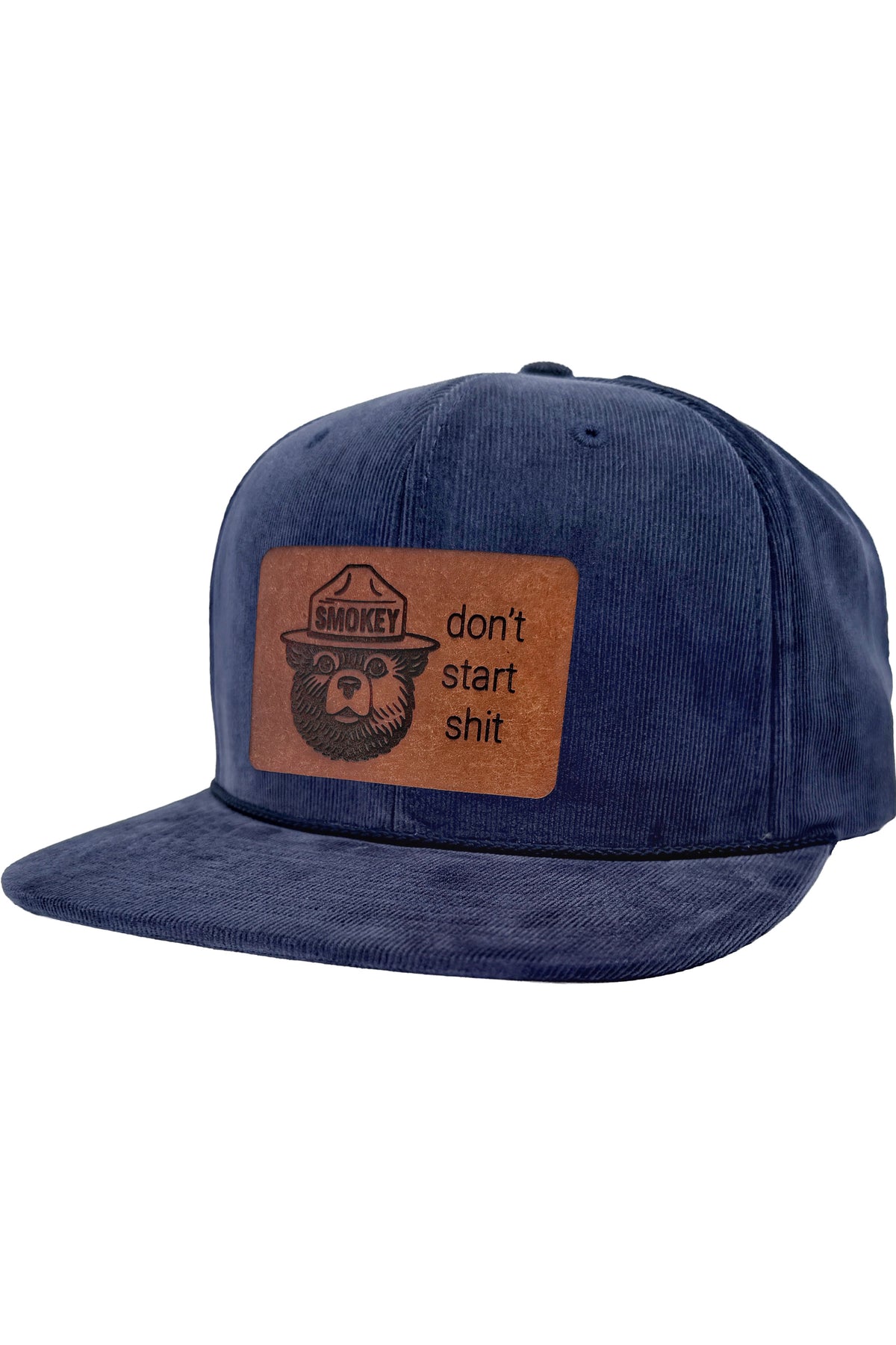 Don't Start Shit | smokey bear leather patch hat