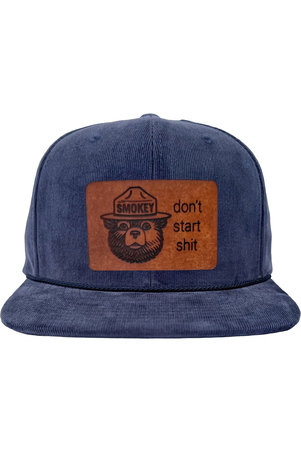 Don't Start Shit | smokey bear leather patch hat