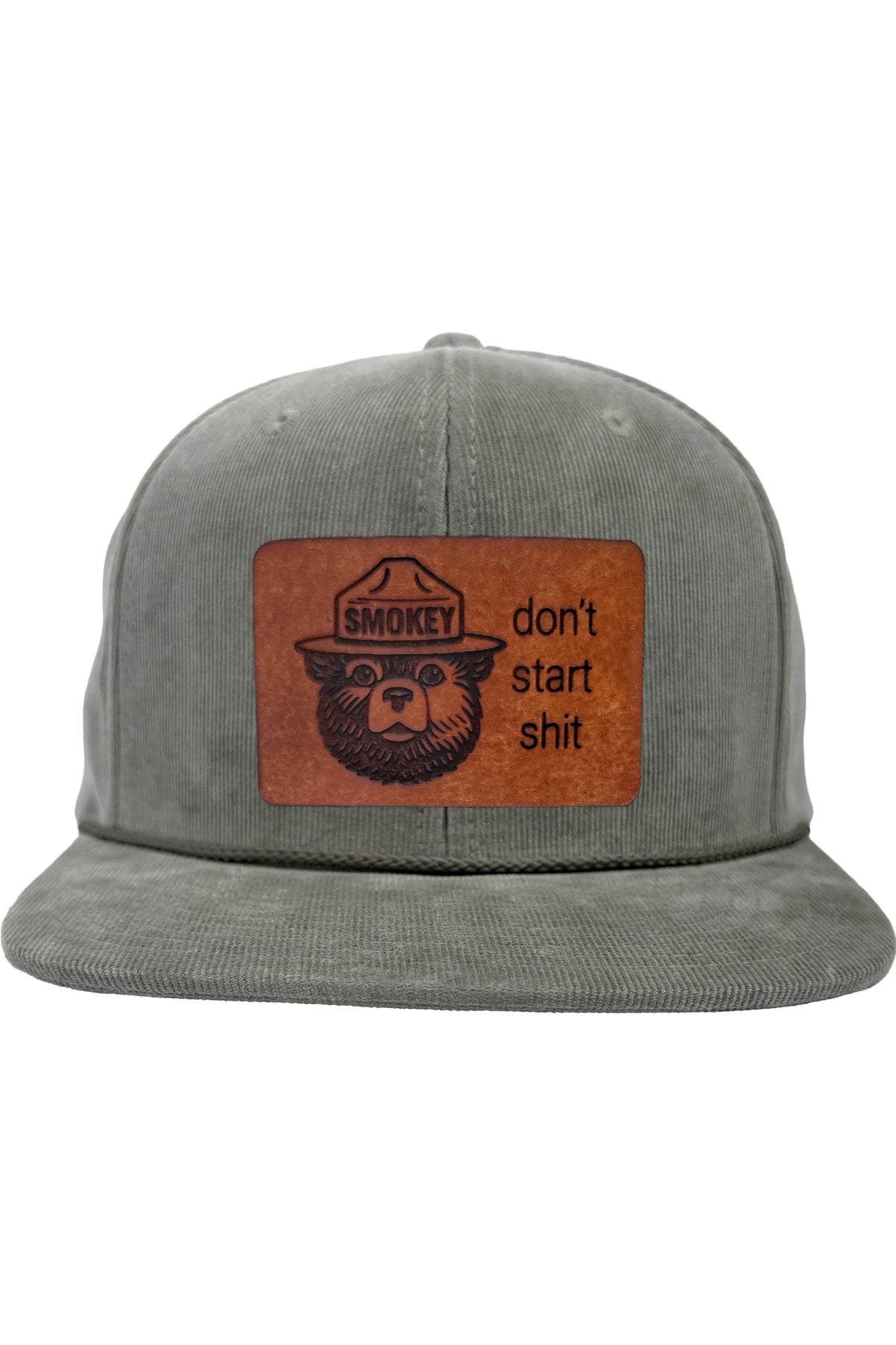 Don't Start Shit | smokey bear leather patch hat
