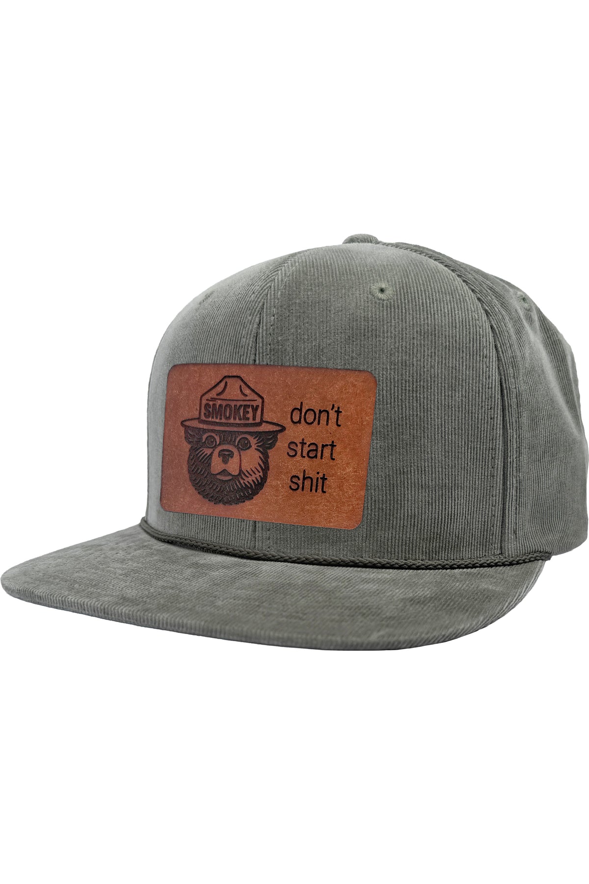 Don't Start Shit | smokey bear leather patch hat