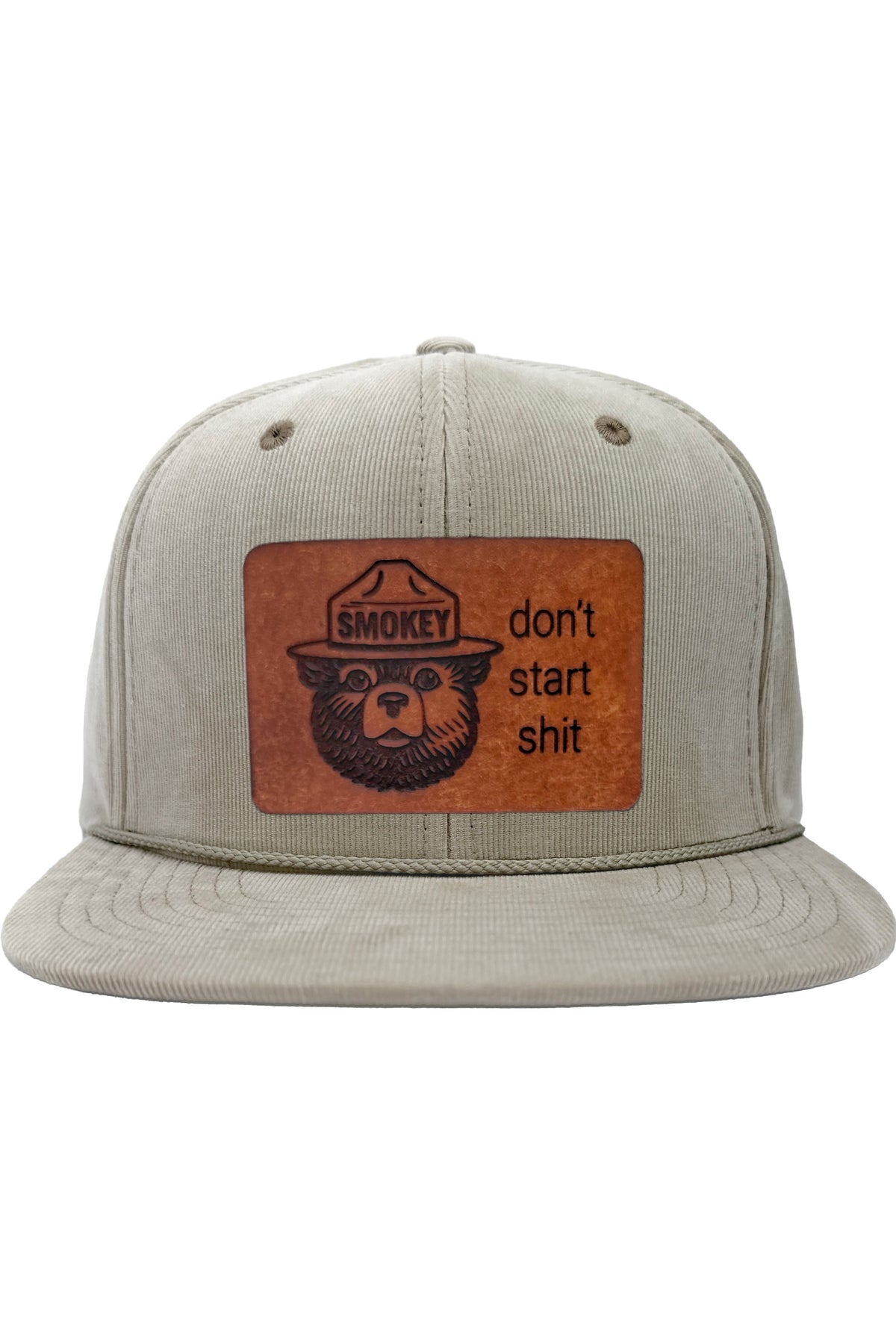 Don't Start Shit | smokey bear leather patch hat
