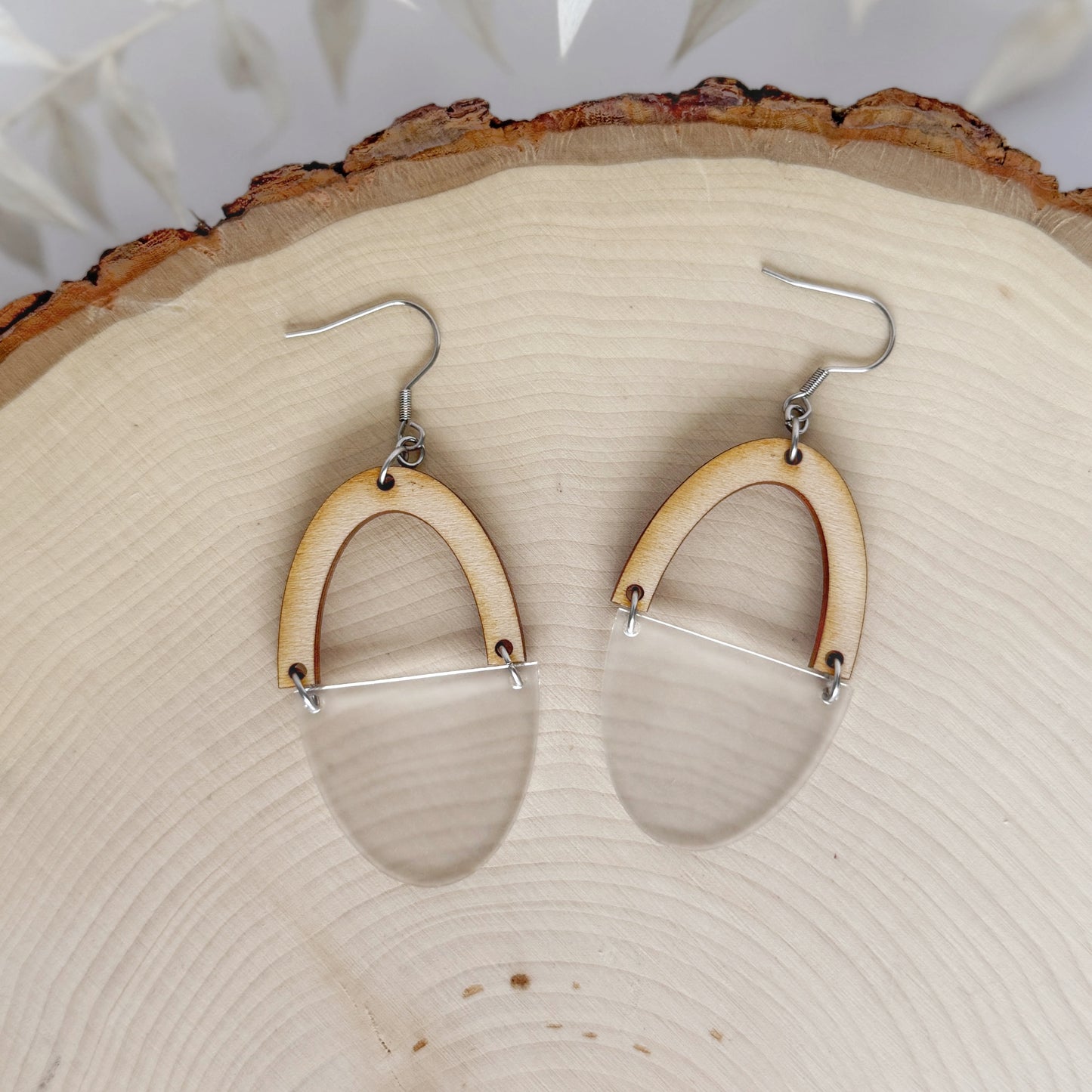 Moonlit Arches | lightweight colorful two tone dangle earrings