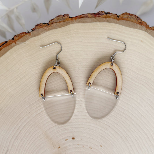 Moonlit Arches | lightweight colorful two tone dangle earrings