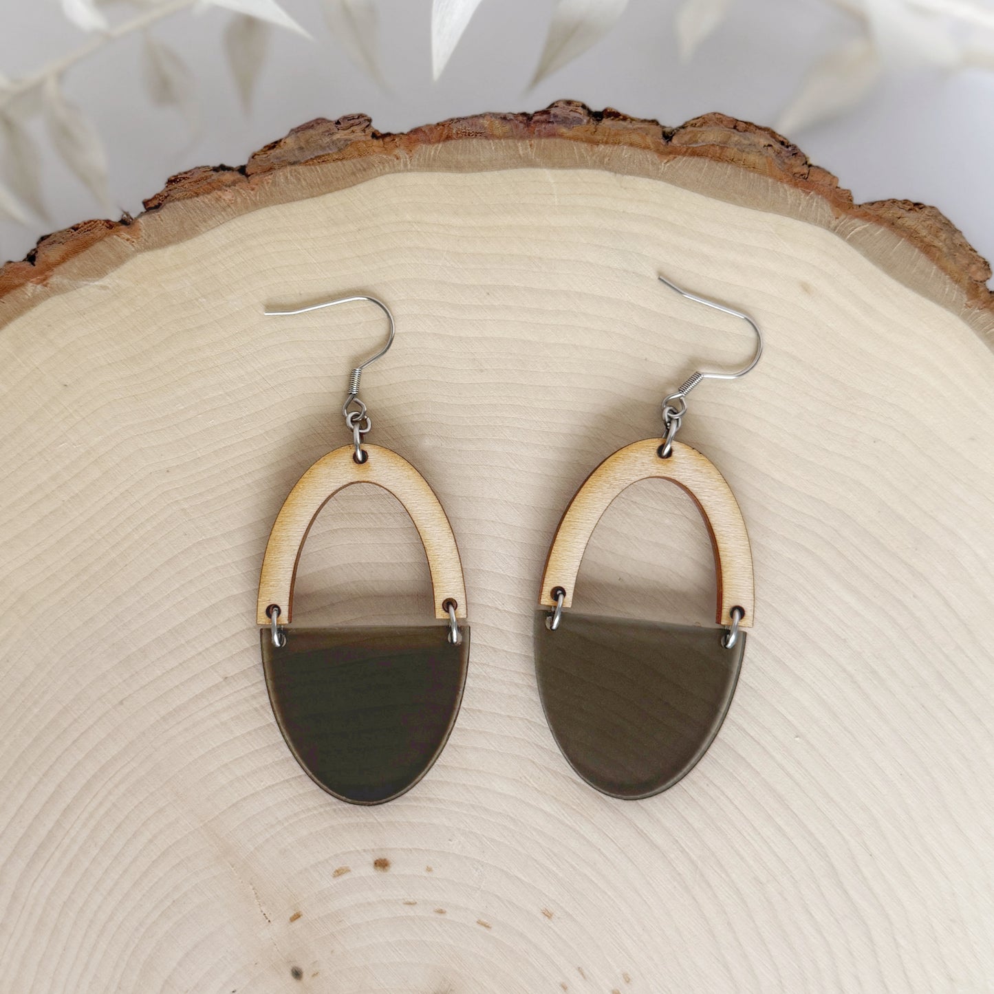 Moonlit Arches | lightweight colorful two tone dangle earrings