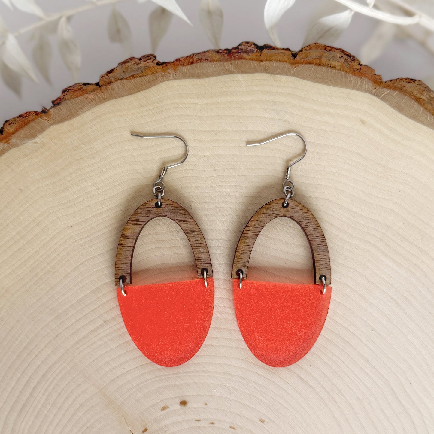 Moonlit Arches | lightweight colorful two tone dangle earrings