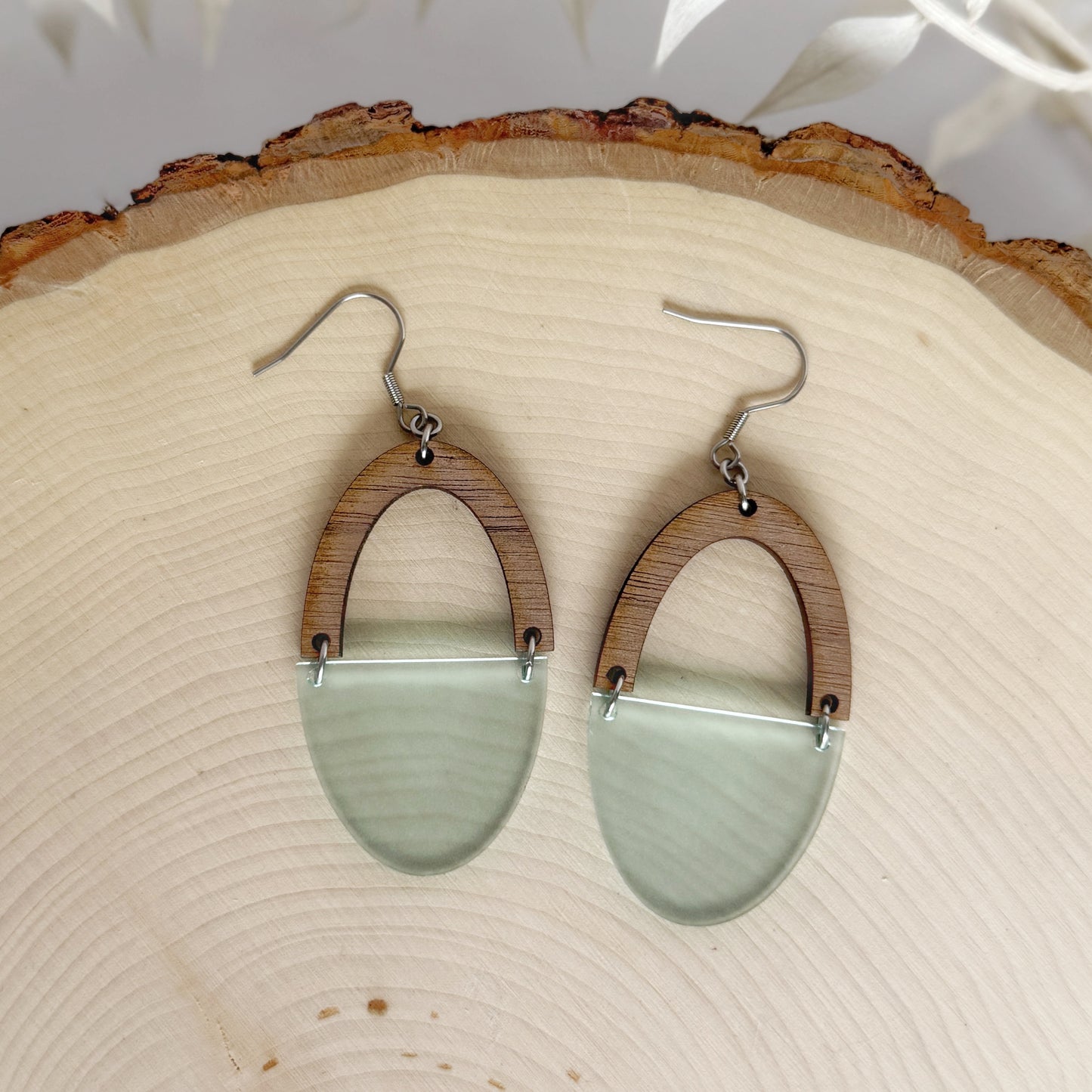 Moonlit Arches | lightweight colorful two tone dangle earrings