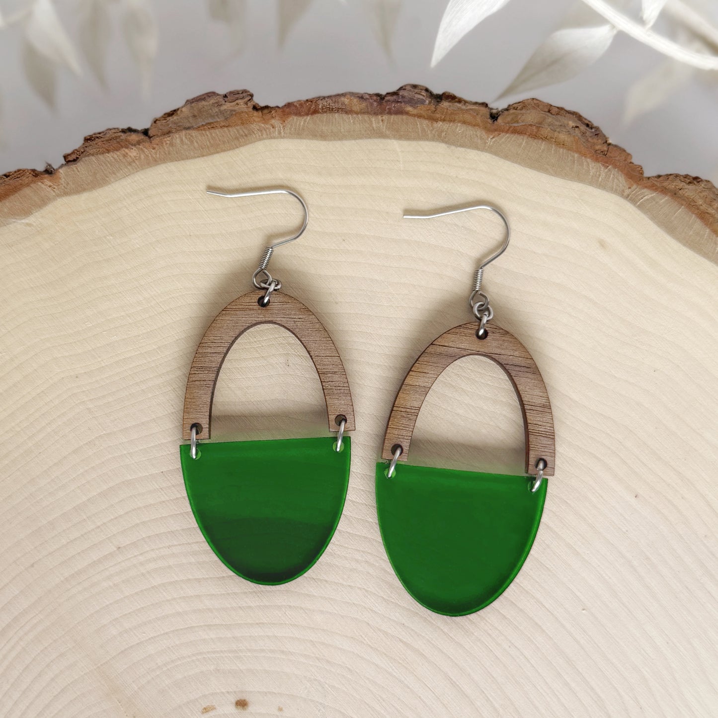 Moonlit Arches | lightweight colorful two tone dangle earrings