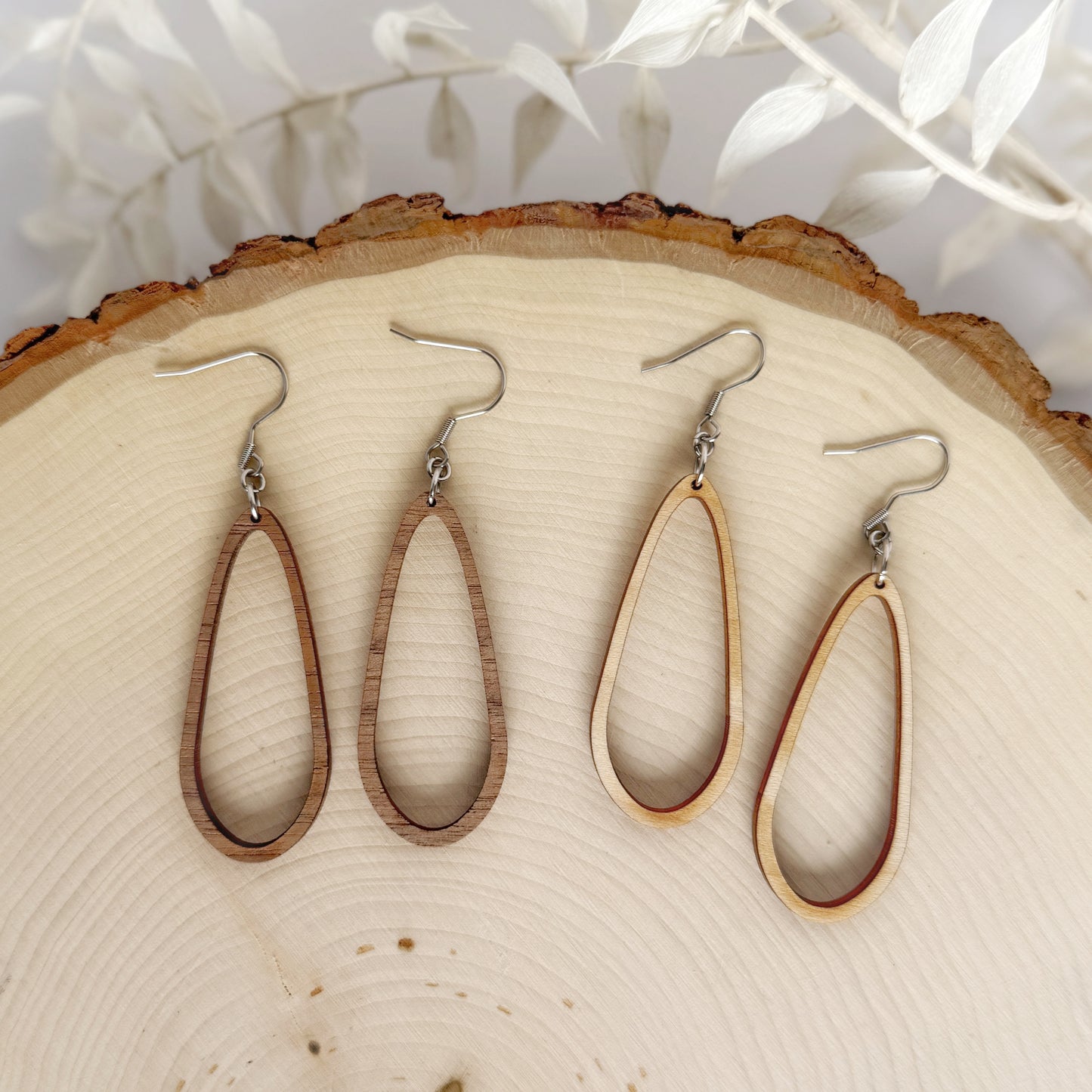 Cascade Drops | lightweight wood earrings