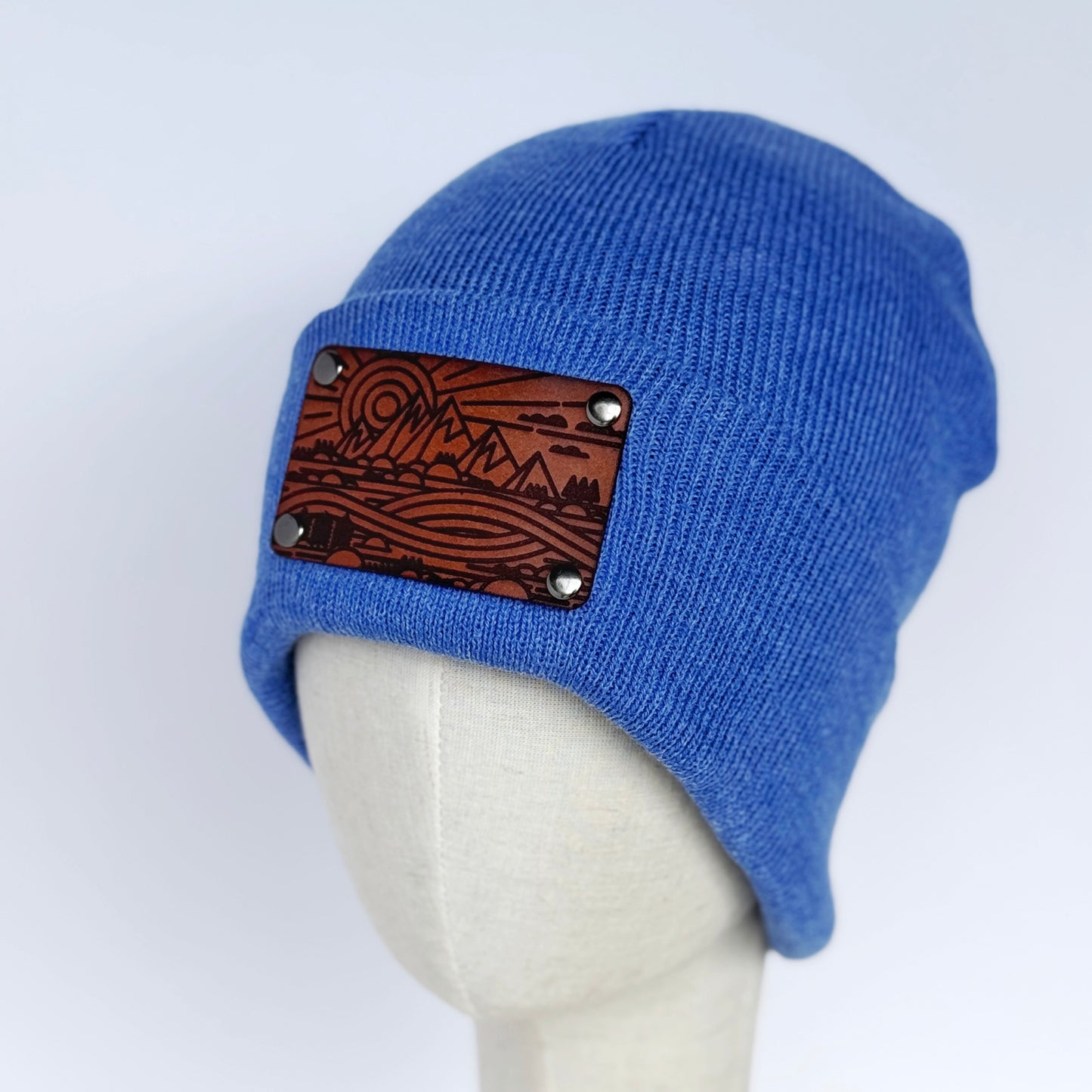 The Great Outdoors beanie with snap on/off leather patch