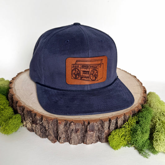 Press Play | boombox leather patch hat